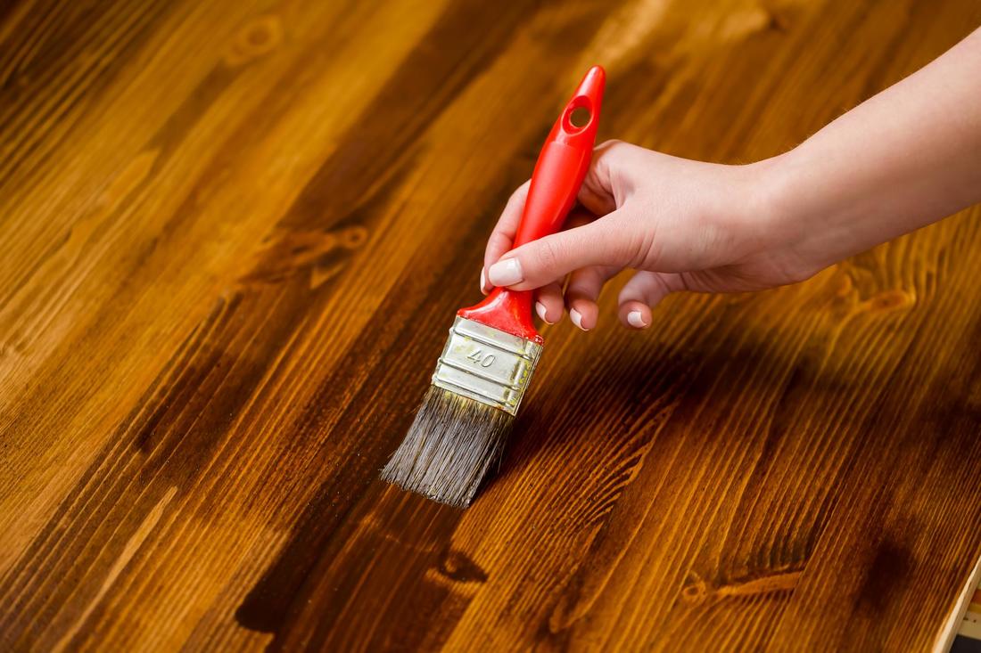 This is a picture of a hardwood refinishing.